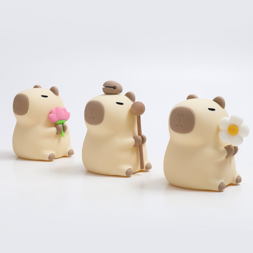 MeWaii® Flower Capybara Squishy Silicone Night Light - Perfect Gift for Kids and Girls