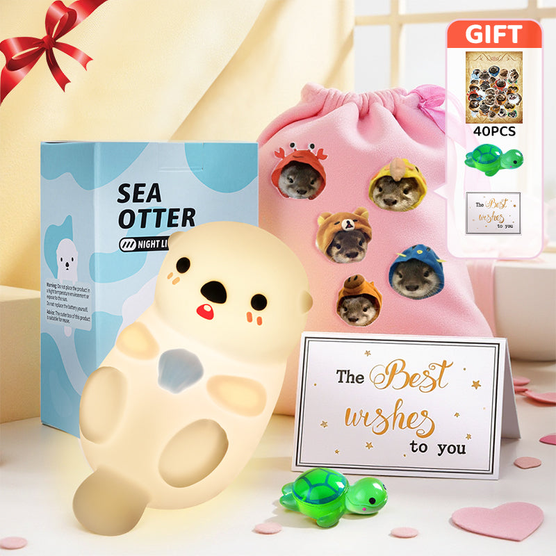 MeWaii® Otter Squishy Silicon LED Night Light Limited - Tap Lamp, Best Gift for Kids and Girls