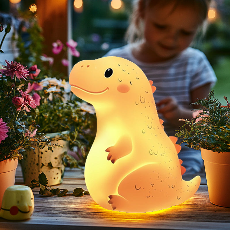 MeWaii® Squishy Silicone Smiley Giant Dinosaur LED Night Light - Perfect Gift for Kids and Girls
