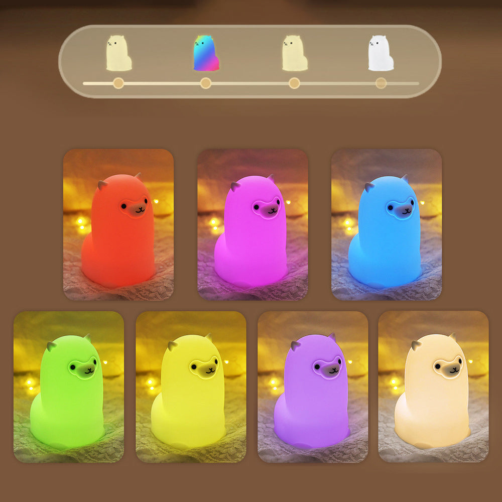 MeWaii® Squishy Silicone Alpaca LED Night Light - Perfect Gift for Kids and Girls