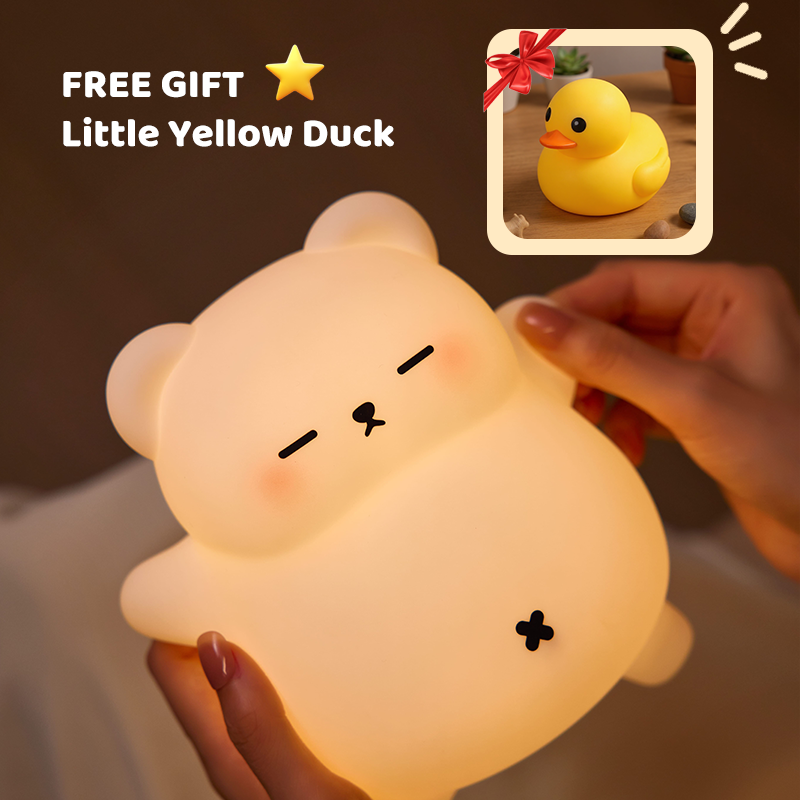 MeWaii® Breathing Bear Snuggly Squishy Silicone Sleeping Companion Sound LED Night Light Perfect Gift