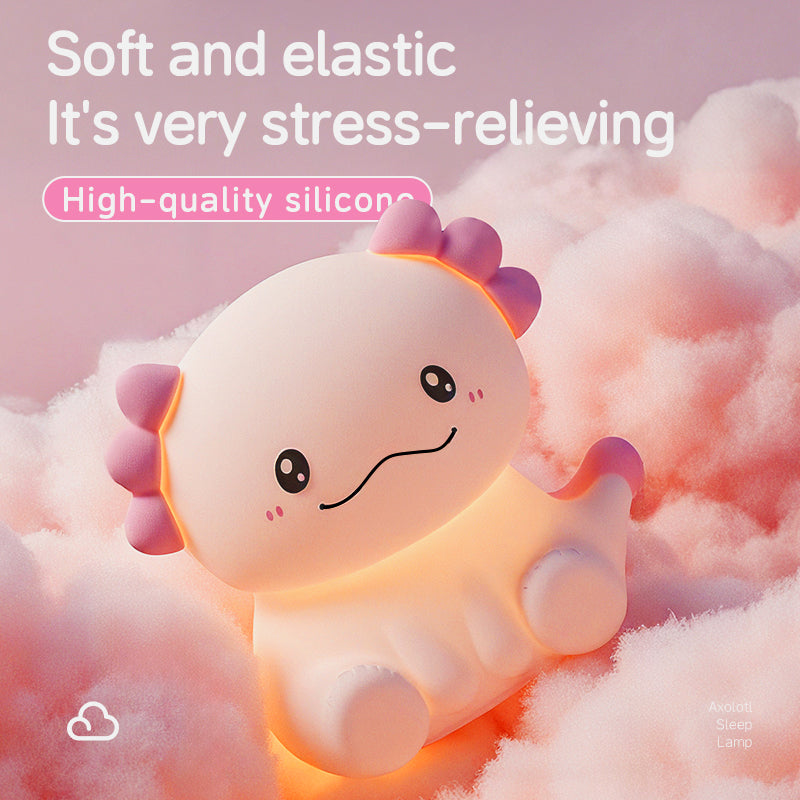 MeWaii® Axolotl Adorable Squishy Silicone Soft Night Light Lamp Best Gift for Girls Kids