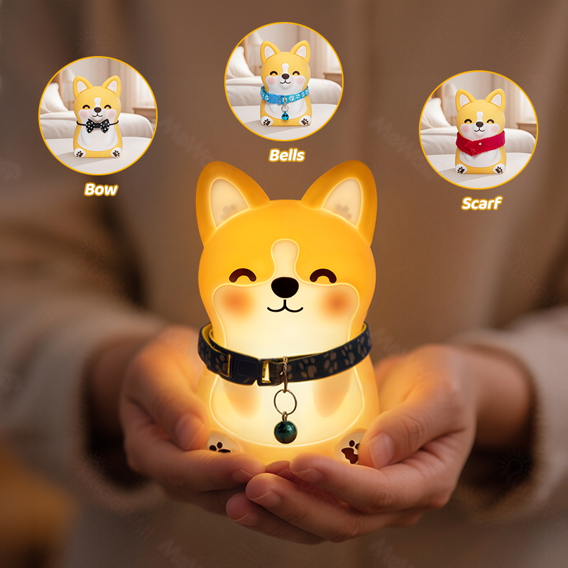 MeWaii® Corgi Puppy Adorable Squishy Silicone LED Night Light - Perfect Gift for Kids and Girls