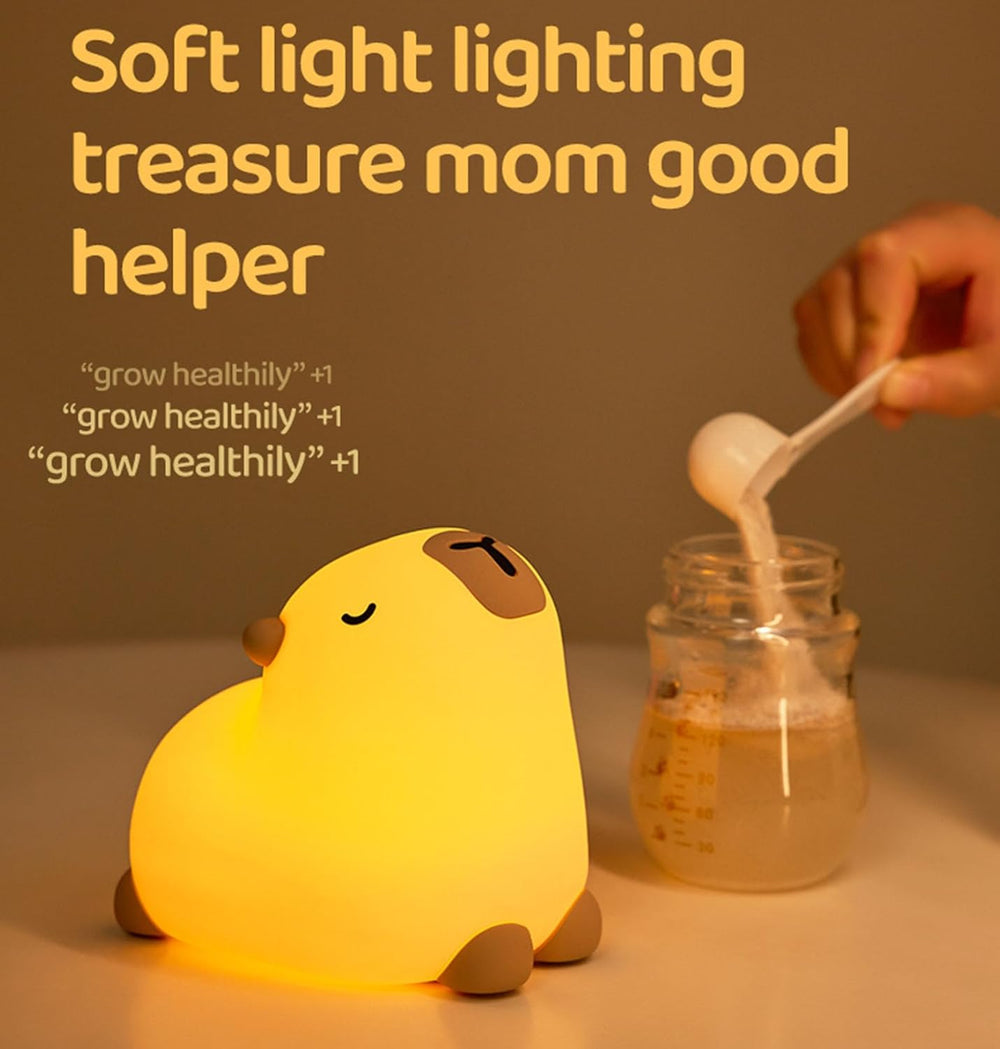 Squishy Silicone Yoga Capybara LED Night Light - Perfect Gift for Kids and Girls