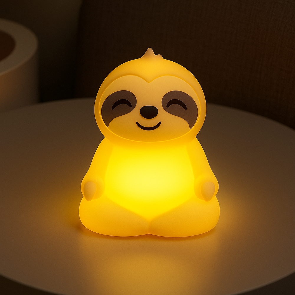 MeWaii® Meditating Sloth Squishy Silicone Calm Glow Night Light Sitting Pose Lamp Perfect Gift
