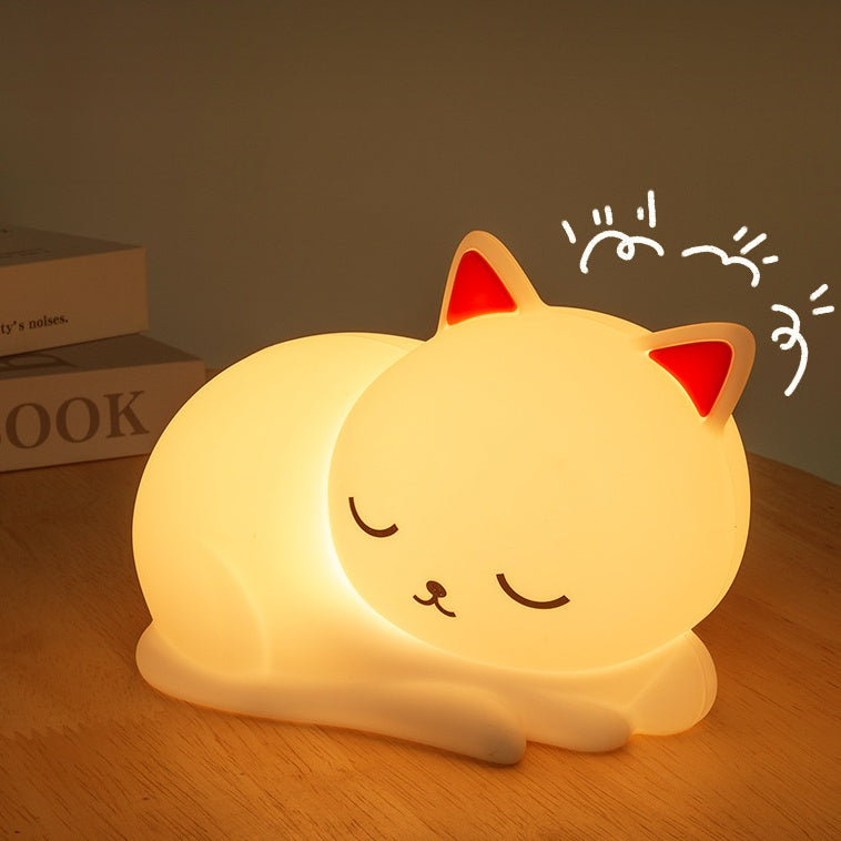 MeWaii® Squishy Silicone Napping Cat LED Night Light - Perfect Gift for Kids and Girls