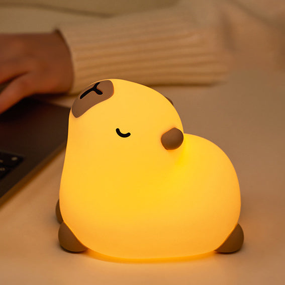 Squishy Silicone Yoga Capybara LED Night Light - Perfect Gift for Kids and Girls