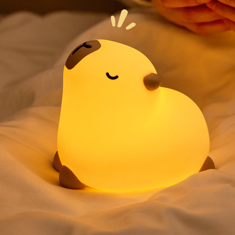 Squishy Silicone Yoga Capybara LED Night Light - Perfect Gift for Kids and Girls