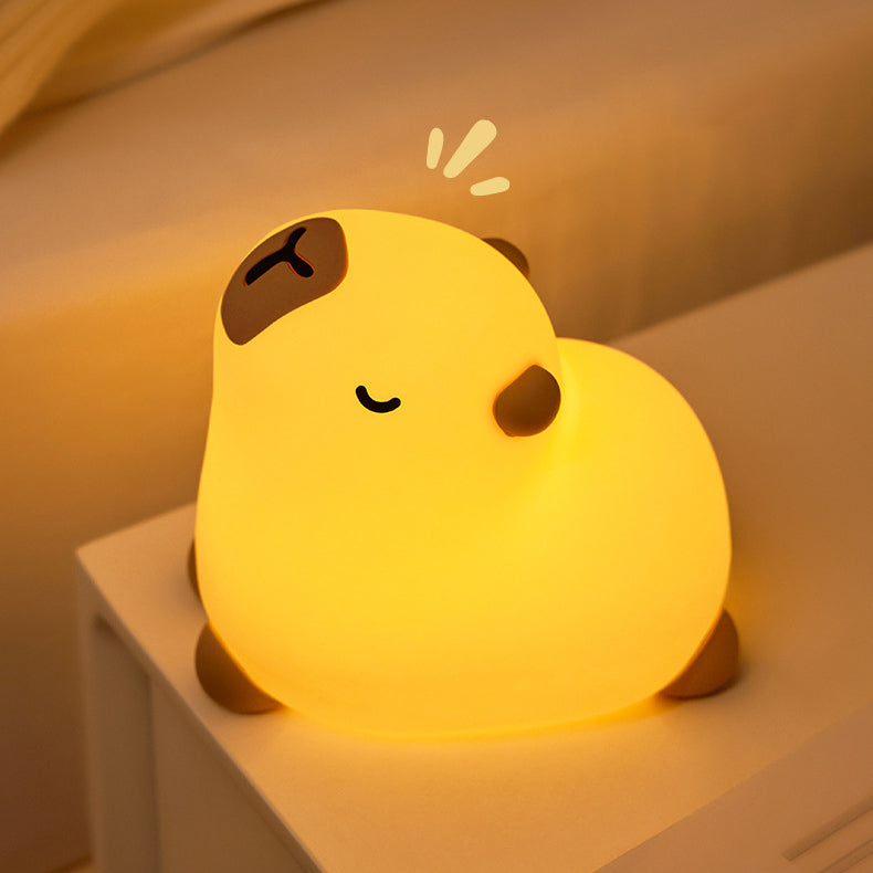 Squishy Silicone Yoga Capybara LED Night Light - Perfect Gift for Kids and Girls