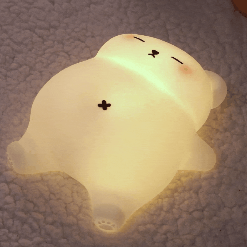 MeWaii® Breathing Bear Snuggly Squishy Silicone Sleeping Companion Sound LED Night Light Perfect Gift