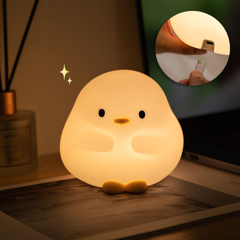 MeWaii® Snuggly Duck Night Light LED Squishy Silicone Tap Lamp Best Gift for Baby and Girl