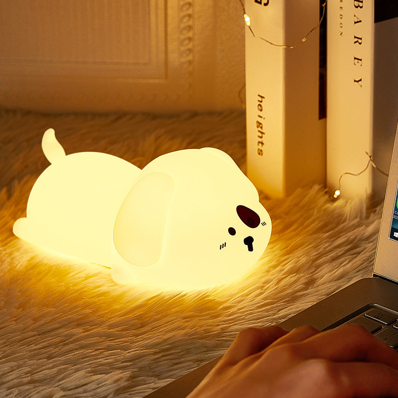 MeWaii® Adorable Puppy Night Light LED Squishy Silicone Tap Lamp Best Gift for Baby and Girl