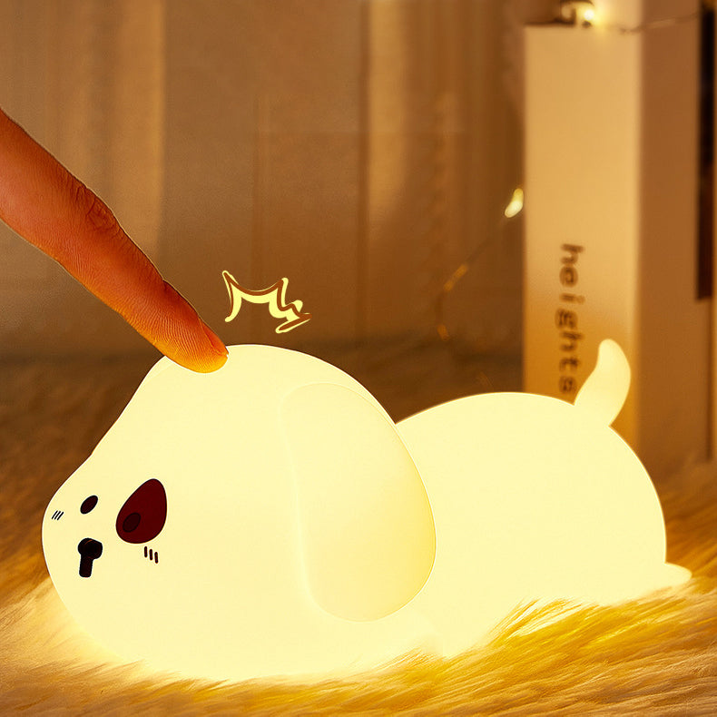 MeWaii® Adorable Puppy Night Light LED Squishy Silicone Tap Lamp Best Gift for Baby and Girl