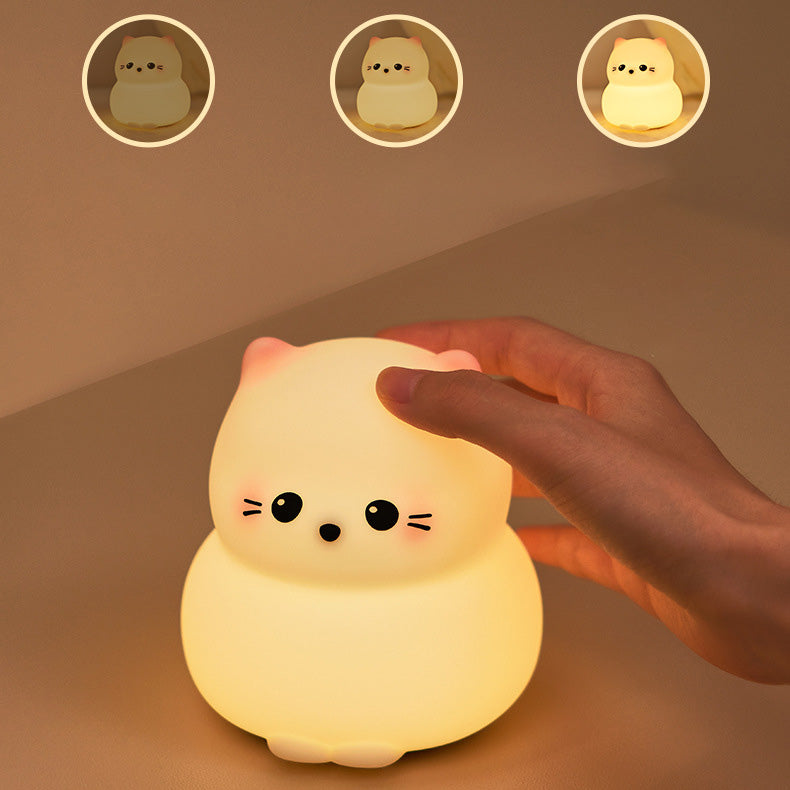 MeWaii® Cute Kitten Silicone Squishy Night Light Tap Lamp Best Gift For Baby and Girl
