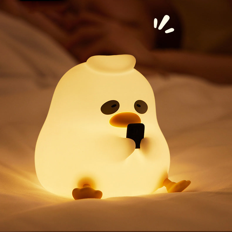 MeWaii® Squishy Silicone Night Owl Duck LED Night Light - Perfect Gift for Kids and Girls