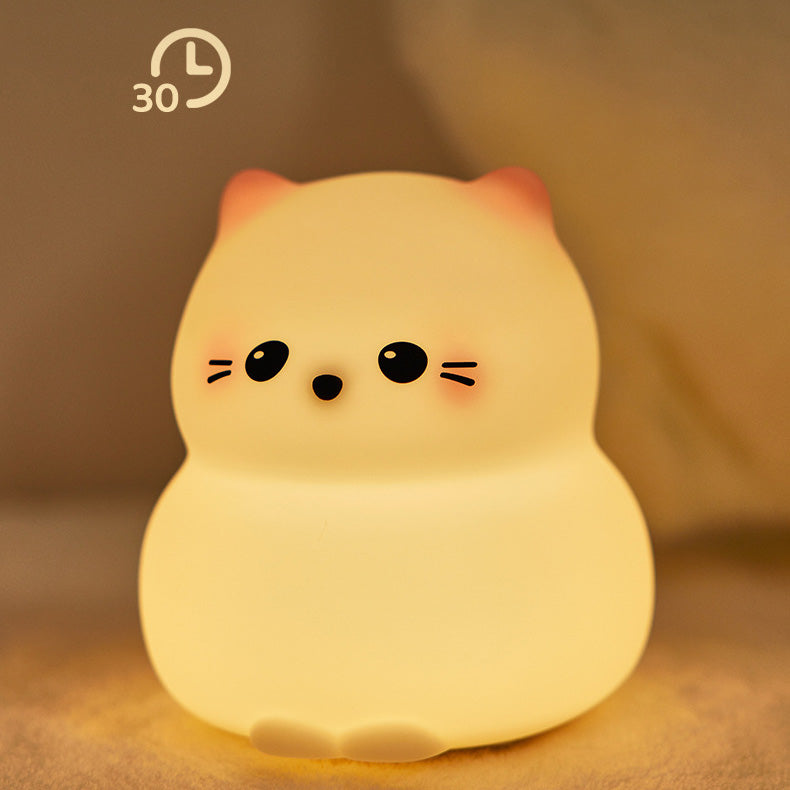 MeWaii® Cute Kitten Silicone Squishy Night Light Tap Lamp Best Gift For Baby and Girl