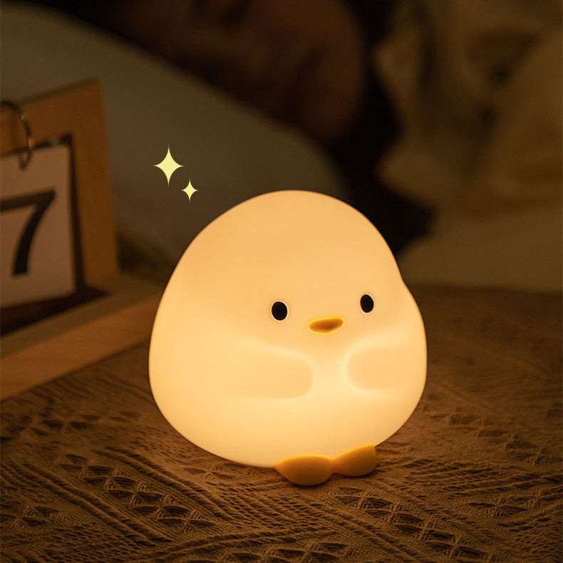 MeWaii® Snuggly Duck Night Light LED Squishy Silicone Tap Lamp Best Gift for Baby and Girl