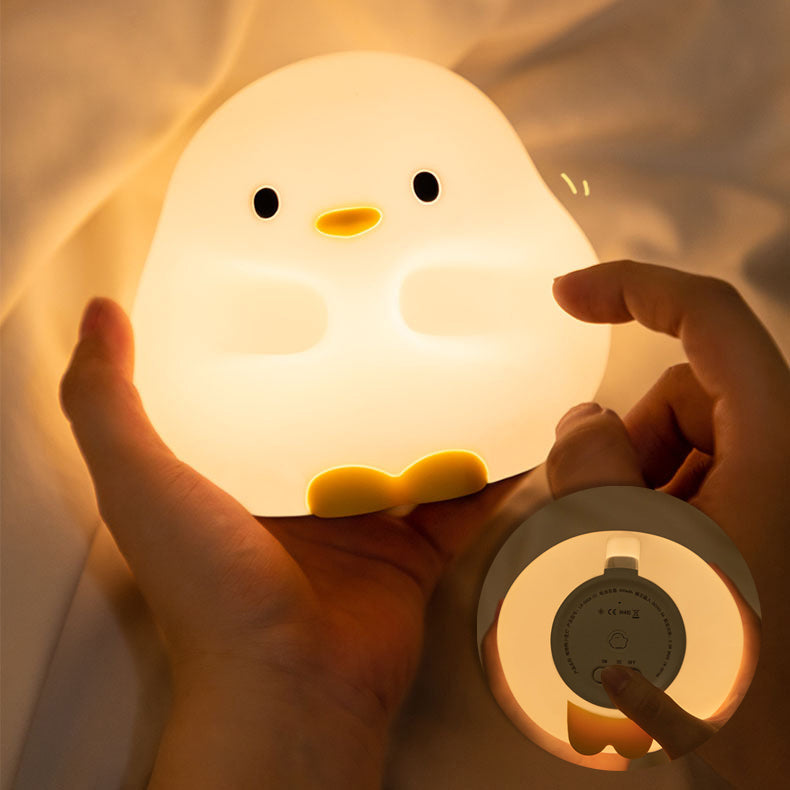 MeWaii® Snuggly Duck Night Light LED Squishy Silicone Tap Lamp Best Gift for Baby and Girl
