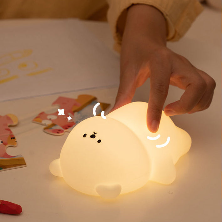MeWaii® Breathing Bear Snuggly Squishy Silicone Sleeping Companion Sound LED Night Light Perfect Gift