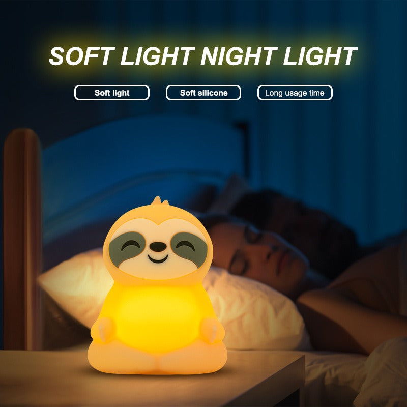 MeWaii® Meditating Sloth Squishy Silicone Calm Glow Night Light Sitting Pose Lamp Perfect Gift