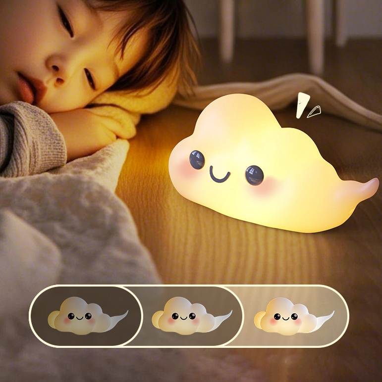 Cute Cloud Silicone Squishy Night Light Cheerful LED Lamp for Any Space Perfect Gift