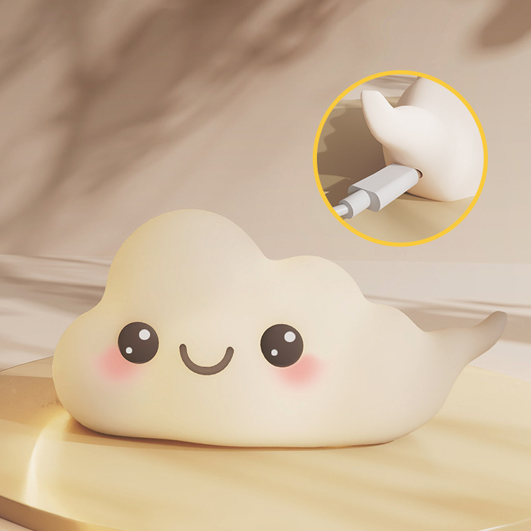 Cute Cloud Silicone Squishy Night Light Cheerful LED Lamp for Any Space Perfect Gift