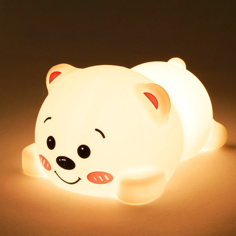 Chubby Bear Silicone Squishy Night Light Adorable LED Lamp Perfect Gift