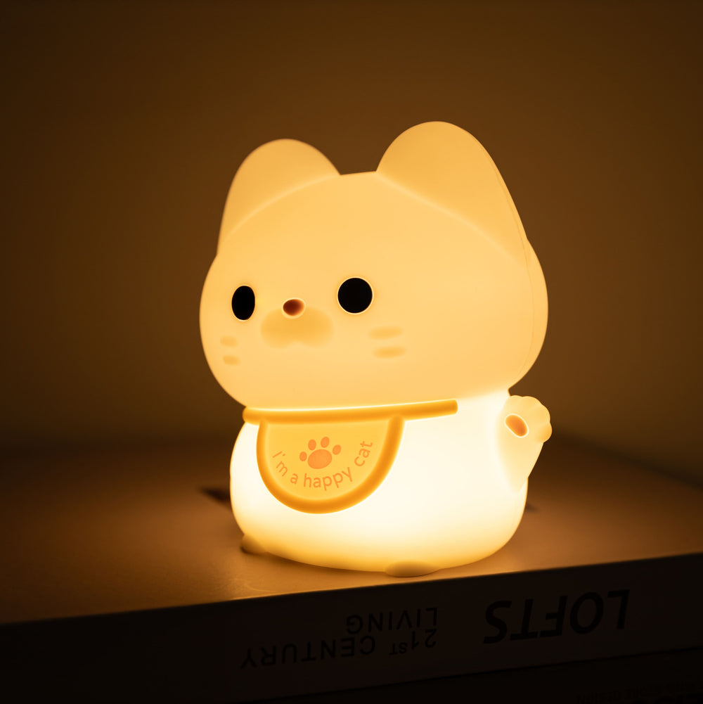 MeWaii® Squishy Silicone Happy Cat LED Night Light - Perfect Gift for Kids and Girls
