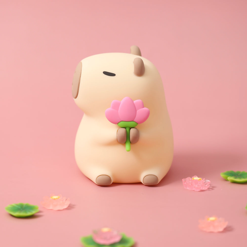 MeWaii® Flower Capybara Squishy Silicone Night Light - Perfect Gift for Kids and Girls