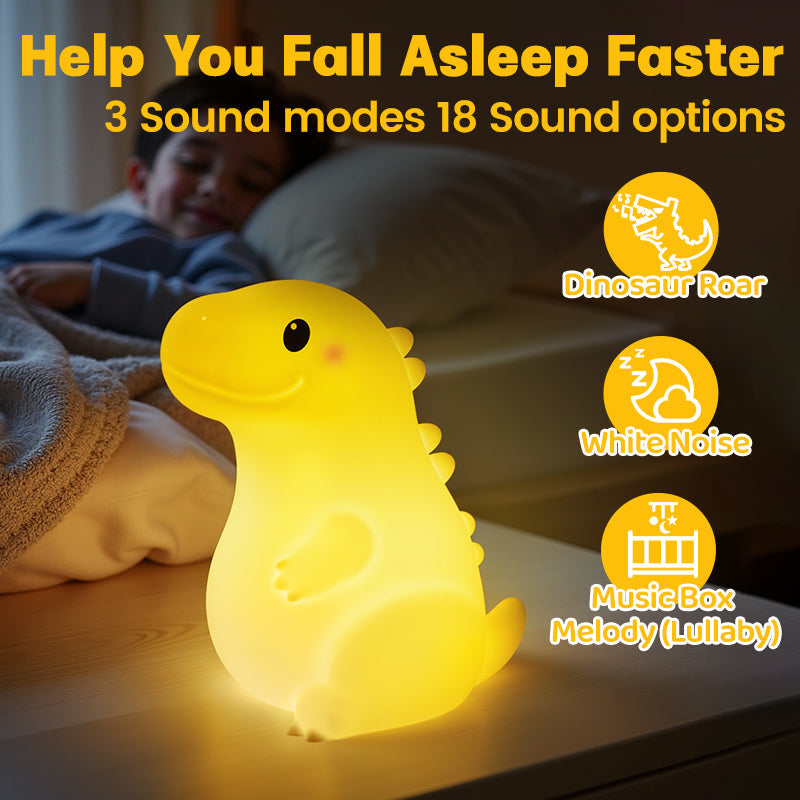 MeWaii® Squishy Silicone Smiley Giant Dinosaur LED Night Light - Perfect Gift for Kids and Girls