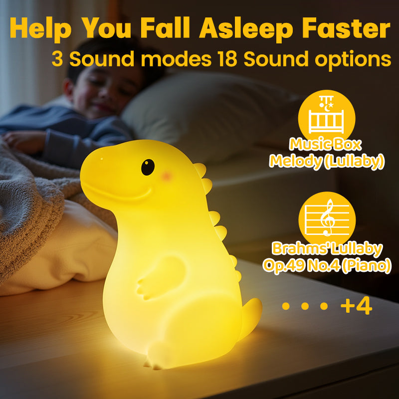 MeWaii® Squishy Silicone Smiley Giant Dinosaur LED Night Light - Perfect Gift for Kids and Girls