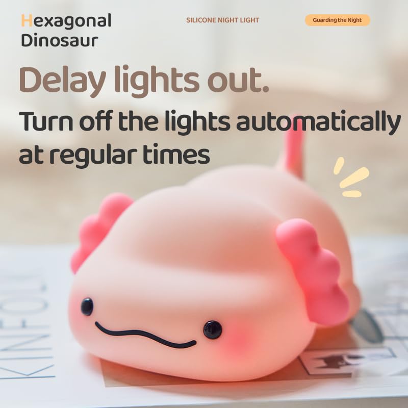 Squishy Silicone Lazy Axolotl LED Night Light - Perfect Gift for Kids and Girls