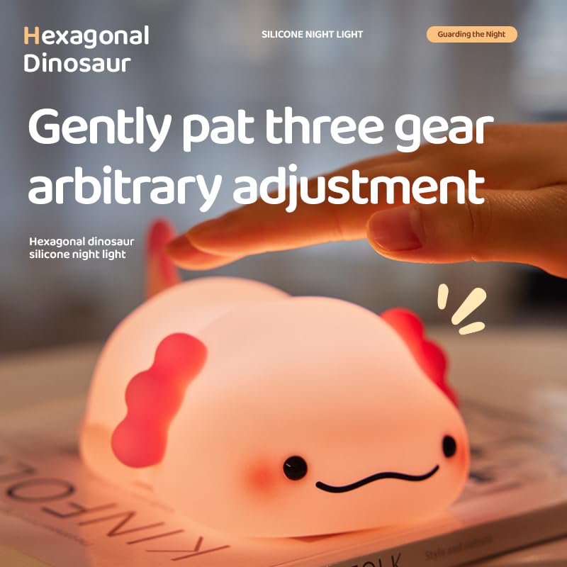 Squishy Silicone Lazy Axolotl LED Night Light - Perfect Gift for Kids and Girls