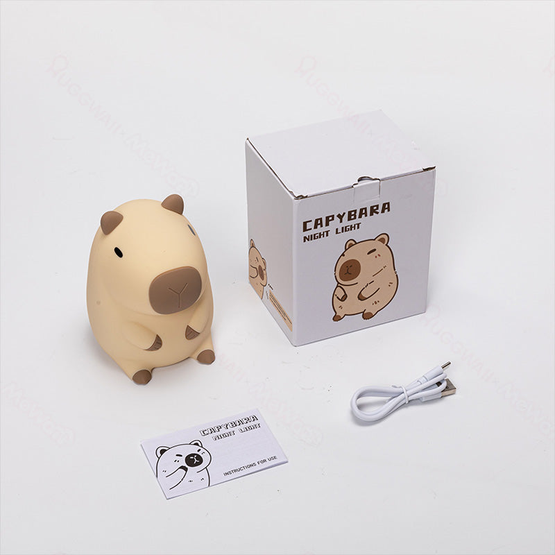 MeWaii® Capybara Full of Capy Squishy Night Light Figurines Adorable Set DIY Desk Collection Perfect Gift