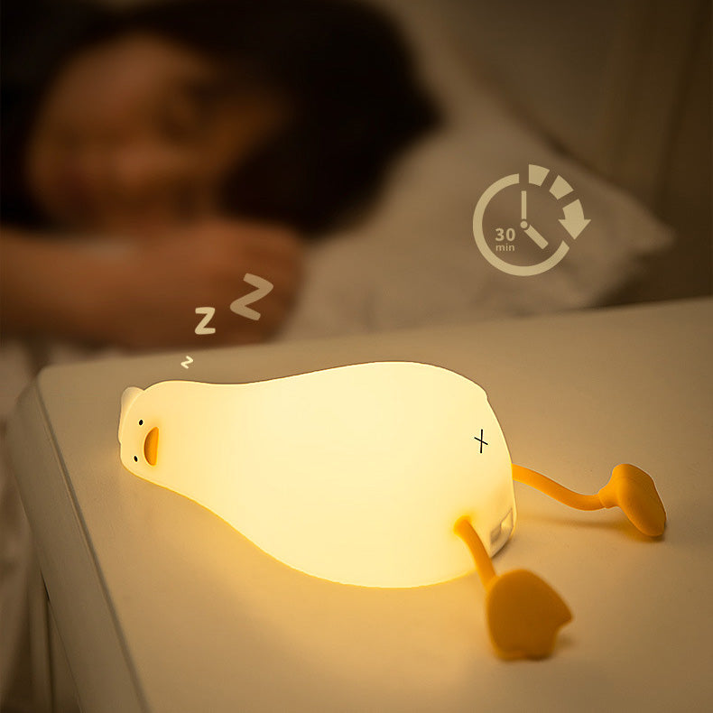 MeWaii® Squishy Silicone Lazy Duck LED Night Light - Perfect Gift for Kids and Girls