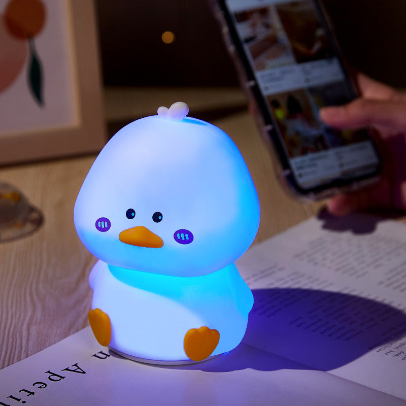 MeWaii® Squishy Silicone Shy Duck LED Night Light - Perfect Gift for Kids and Girls