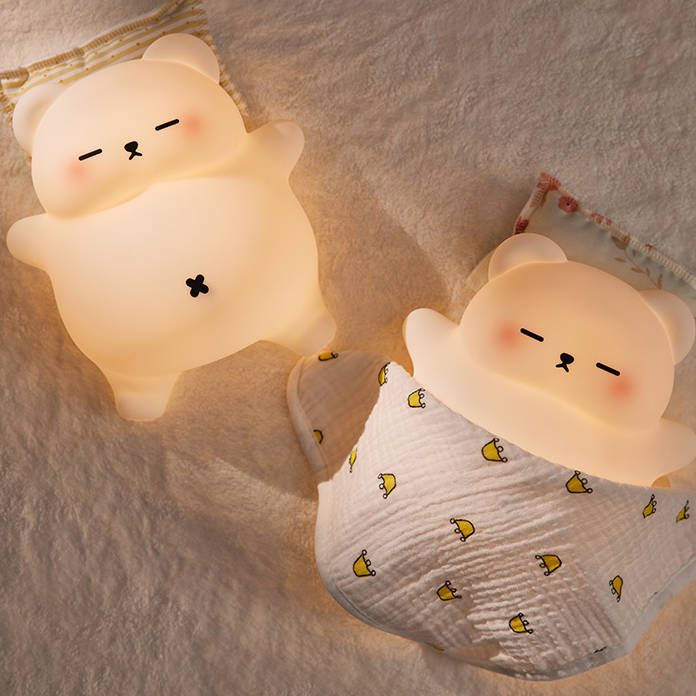MeWaii® Breathing Bear Snuggly Squishy Silicone Sleeping Companion Sound LED Night Light Perfect Gift