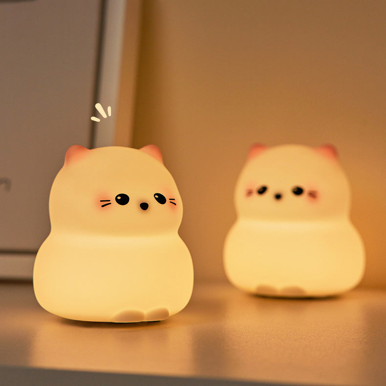MeWaii® Cute Kitten Silicone Squishy Night Light Tap Lamp Best Gift For Baby and Girl