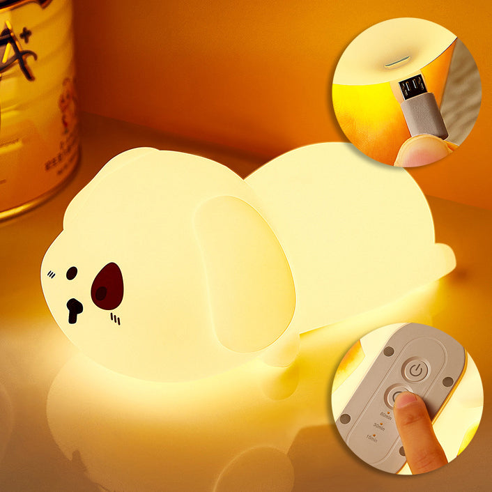 MeWaii® Adorable Puppy Night Light LED Squishy Silicone Tap Lamp Best Gift for Baby and Girl