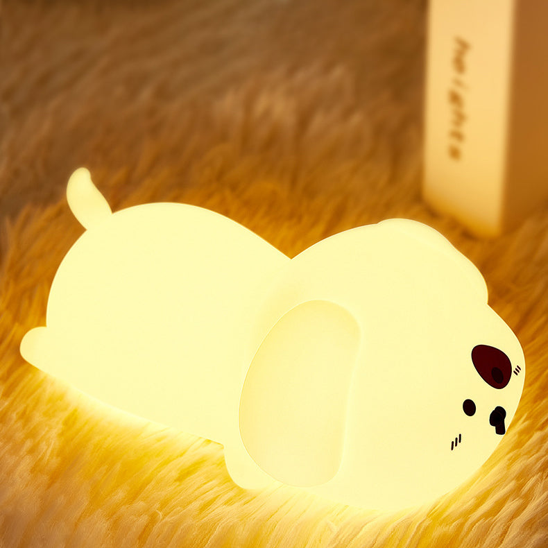 MeWaii® Adorable Puppy Night Light LED Squishy Silicone Tap Lamp Best Gift for Baby and Girl