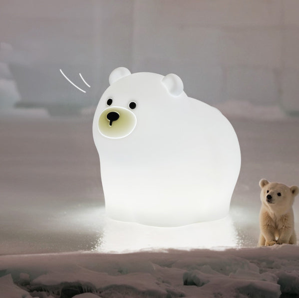 MeWaii® Squishy Silicone Little White Bear LED Night Light - Perfect Gift for Kids and Girls