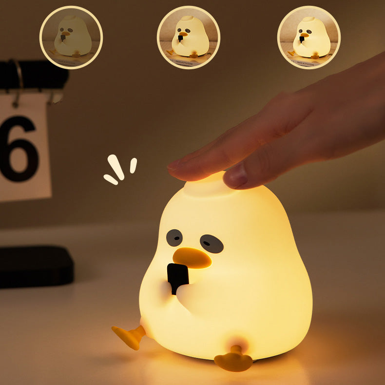 MeWaii® Squishy Silicone Night Owl Duck LED Night Light - Perfect Gift for Kids and Girls