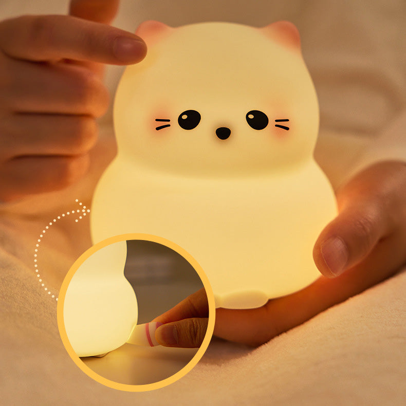 MeWaii® Cute Kitten Silicone Squishy Night Light Tap Lamp Best Gift For Baby and Girl