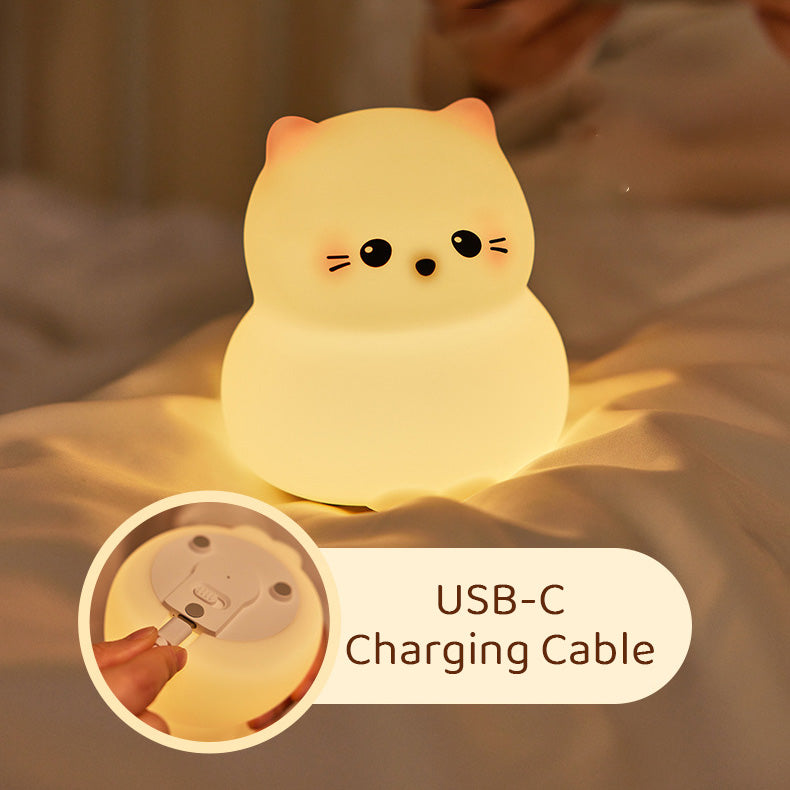 MeWaii® Cute Kitten Silicone Squishy Night Light Tap Lamp Best Gift For Baby and Girl