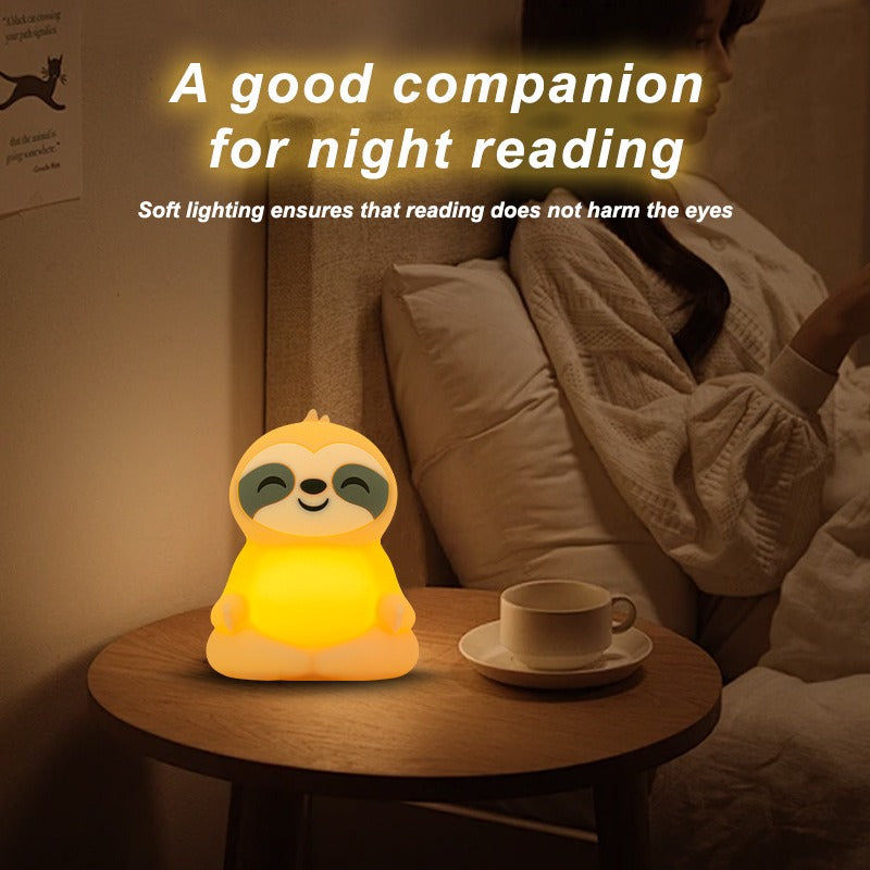 MeWaii® Meditating Sloth Squishy Silicone Calm Glow Night Light Sitting Pose Lamp Perfect Gift