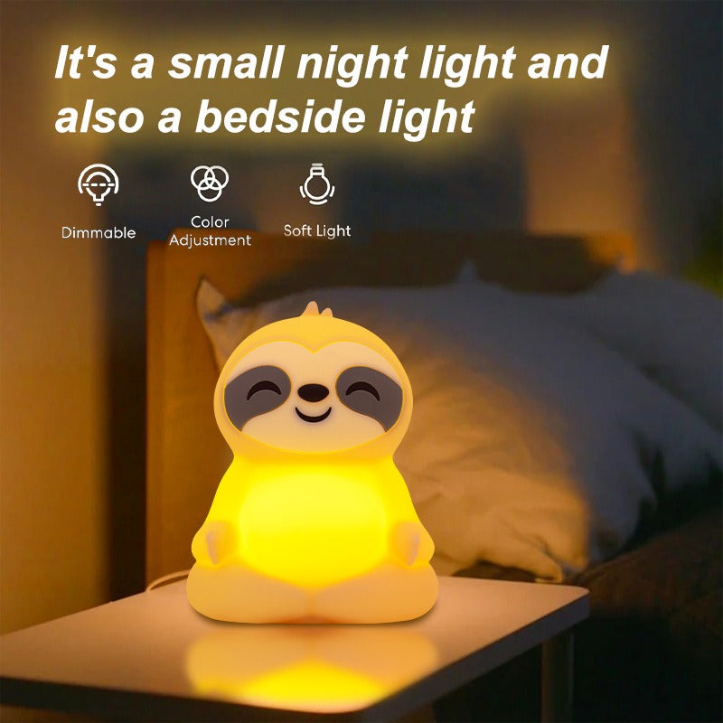MeWaii® Meditating Sloth Squishy Silicone Calm Glow Night Light Sitting Pose Lamp Perfect Gift