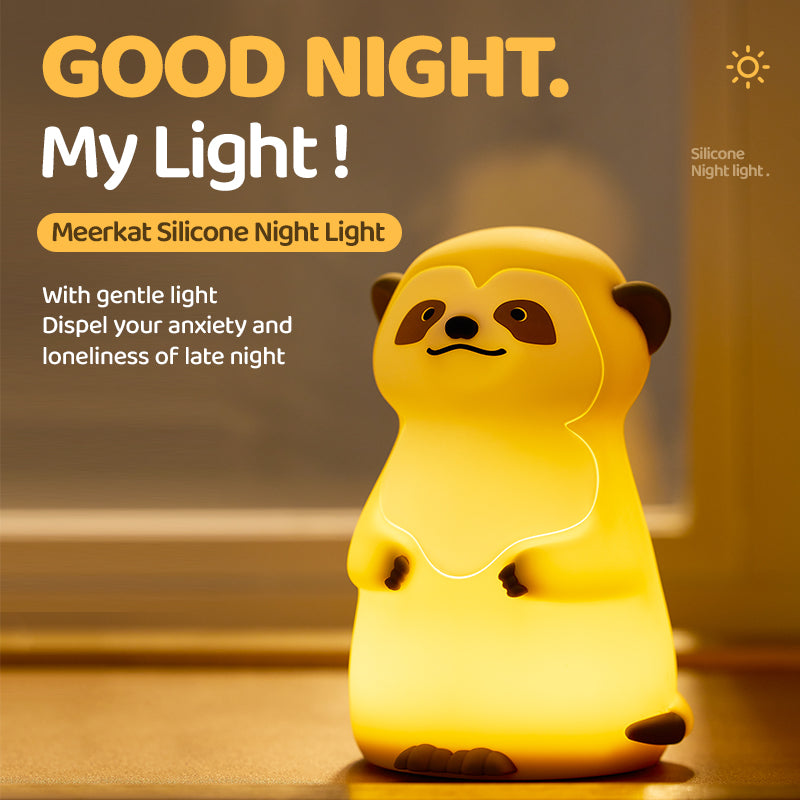 Cute Meerkat Silicone Squishy Night Light Rounded Mini Animal Lamp Perfect Gift