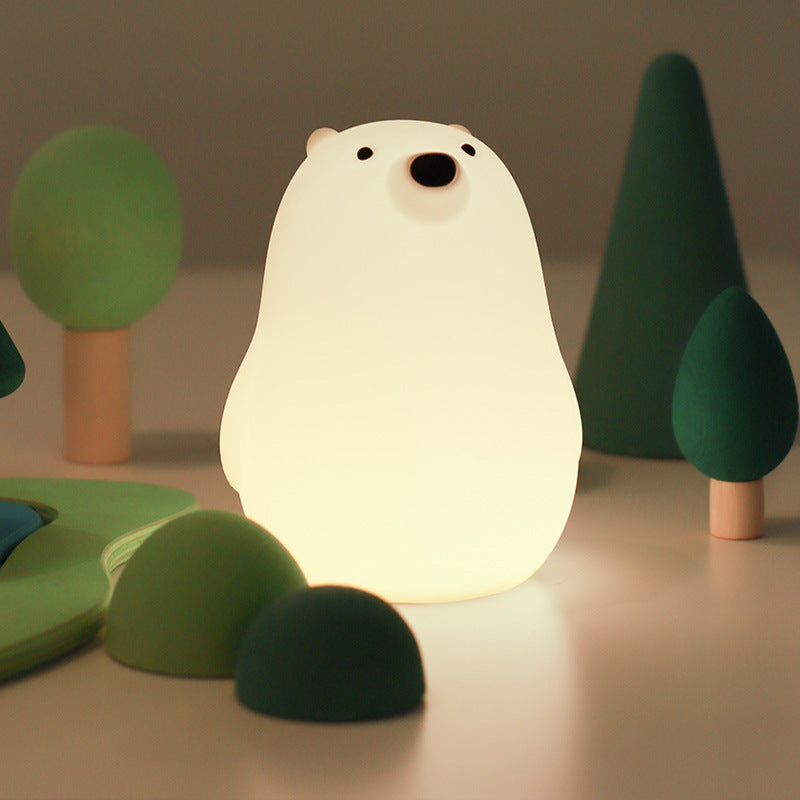 MeWaii® Breathing Bear Snuggly Squishy Silicone Sleeping Companion Sound LED Night Light Perfect Gift